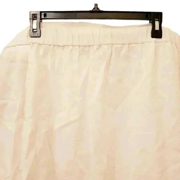 Anne Klein Women's White Linen/Viscose Faux Wrap Skirt w Elastic Waist NEW - Picture 6 of 11